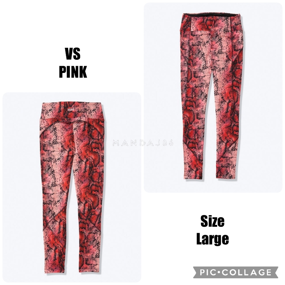 PINK Victoria's Secret Red Snake Print Leggings
